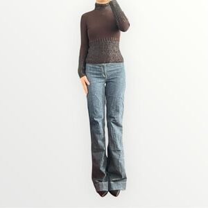 Vintage Cache Brown Turtleneck Top Size M